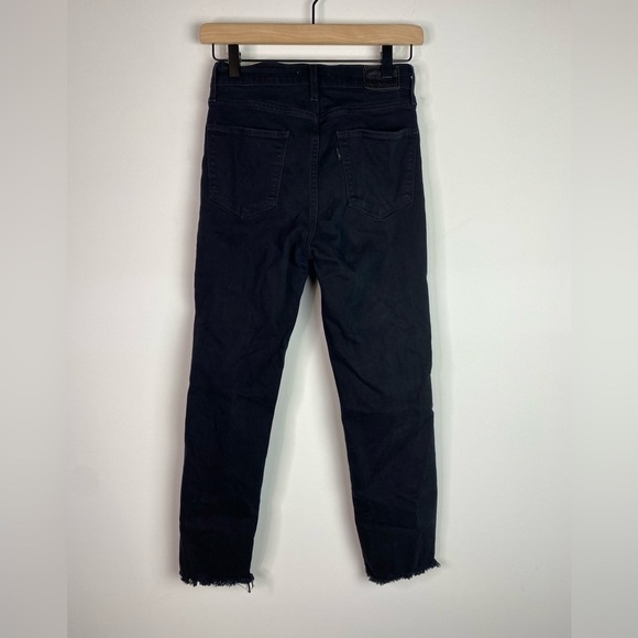 Levis Premium High Rise Straight Crop Jeans Black 26 - Picture 5 of 10